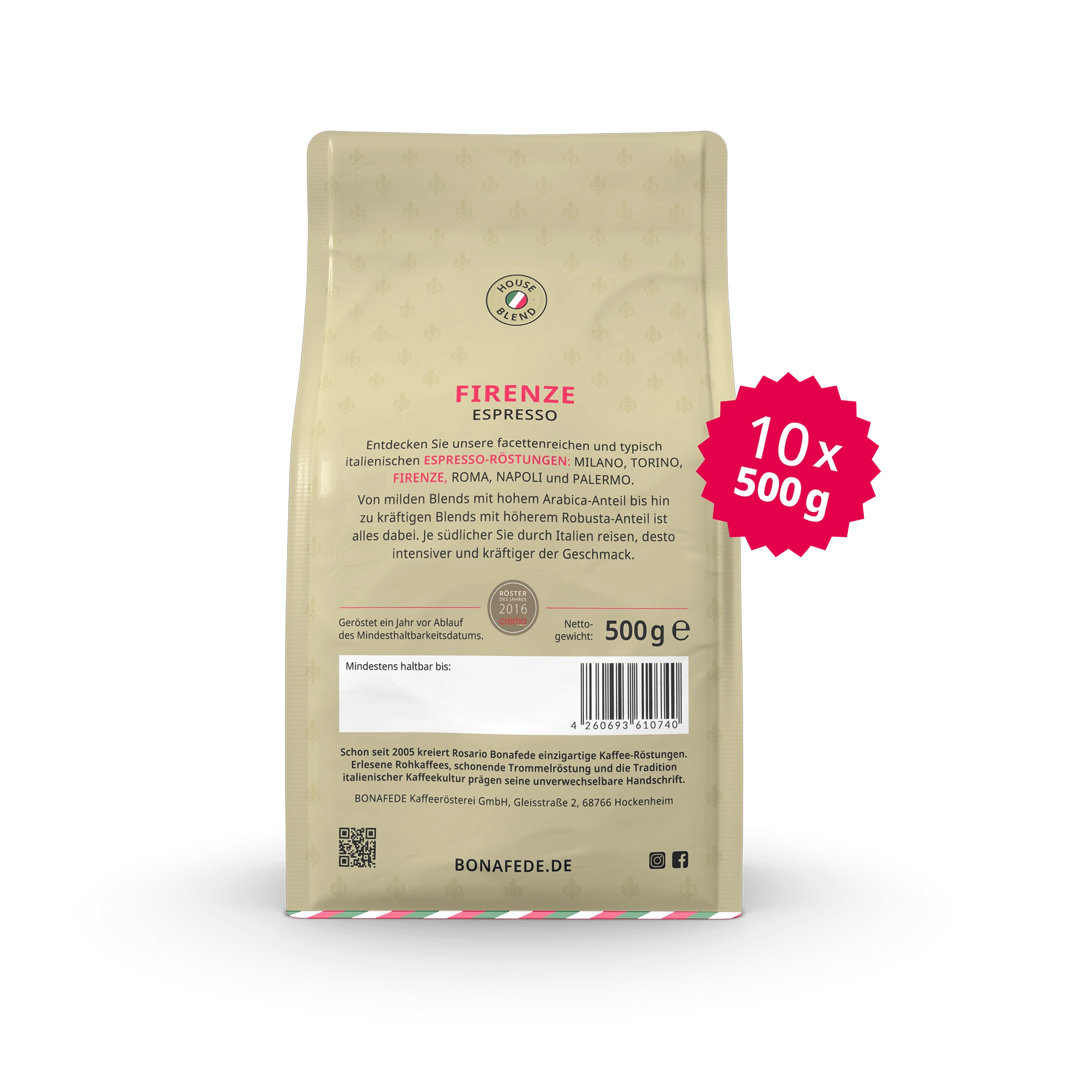 VPE FIRENZE, Espresso 10 x 500 g