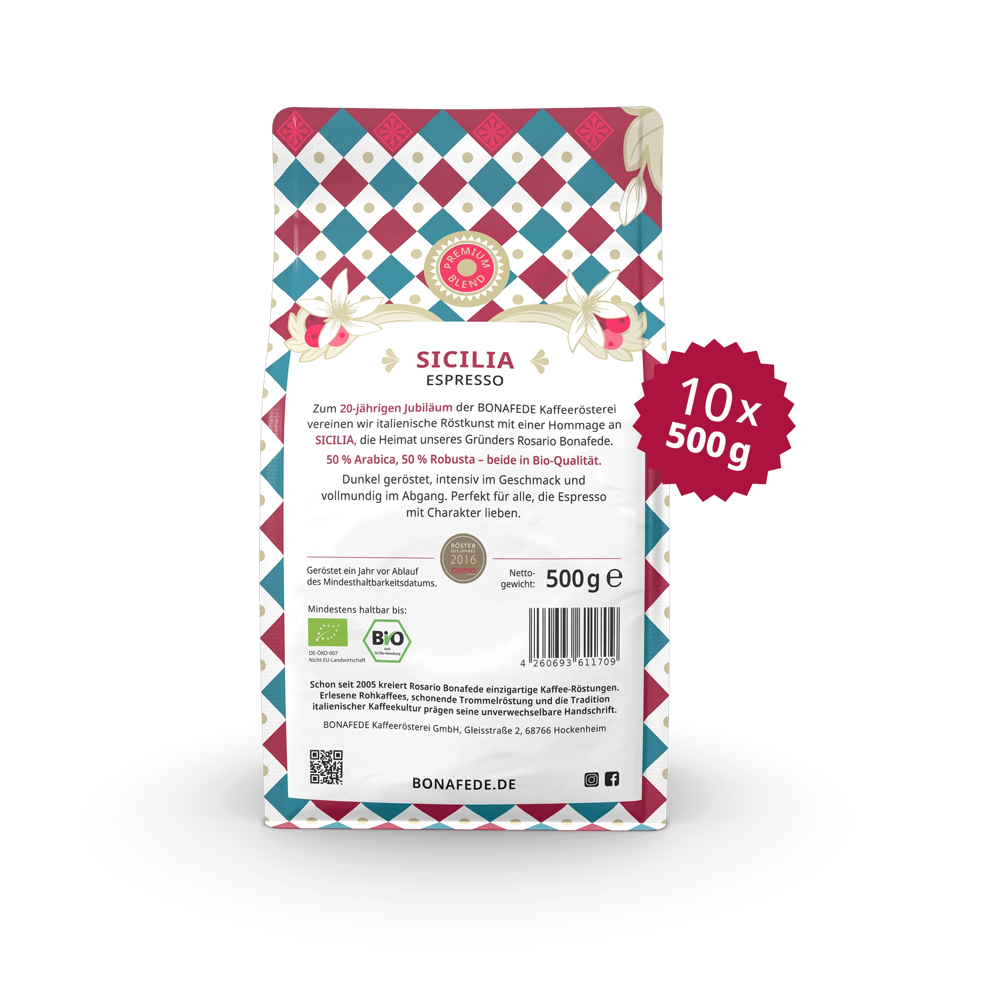 VPE SICILIA Bio Jubiläumsedition: 20 Jahre BONAFEDE, 10 x 500 g