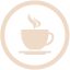 Kaffeegenuss Icon mit dampfender Kaffeetasse